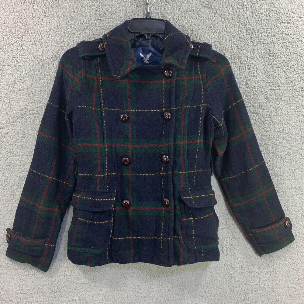 American Eagle Outfitters Pea Coat Size M Academia Preppy Double Breast Jacket